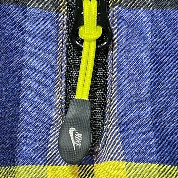 Nike Sportswear Hoodie Womens Medium Black Plaid 1/4 Zip Long Sleeve Pockets - Picture 10 of 14